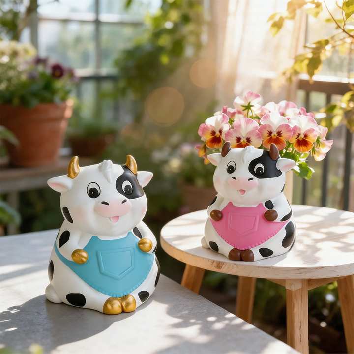 Cow-shaped flower pot