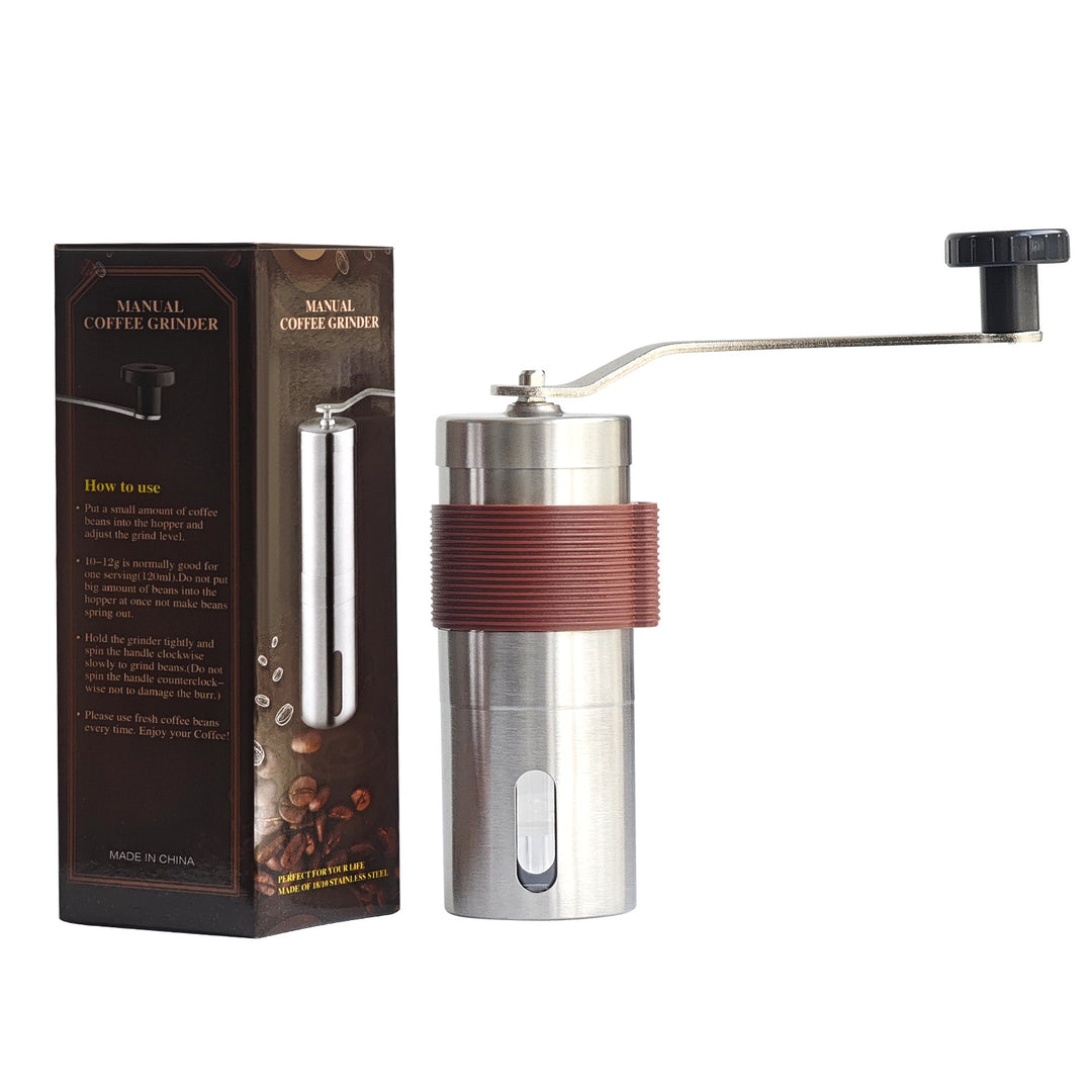 Hand coffee grinder with CNC grinding mechanism and brush