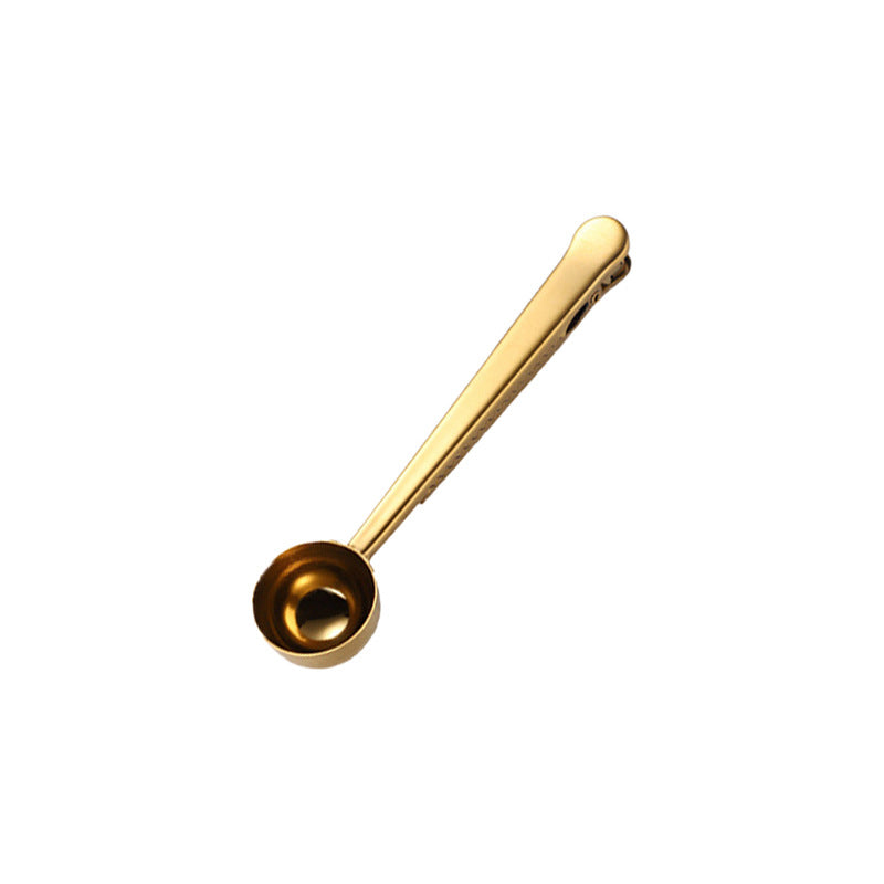 Coffee spoon with locking tongs, stainless steel
