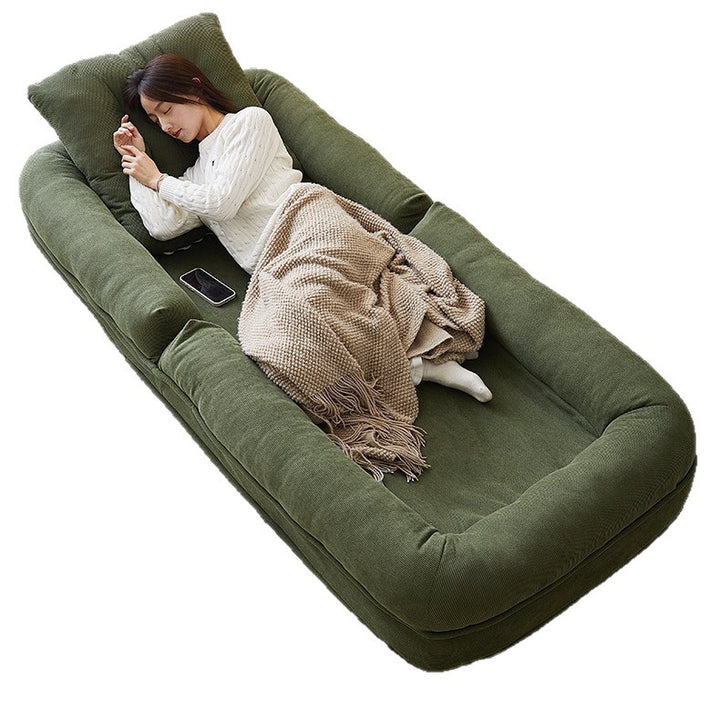 Cord fabric folding sofa, single seat