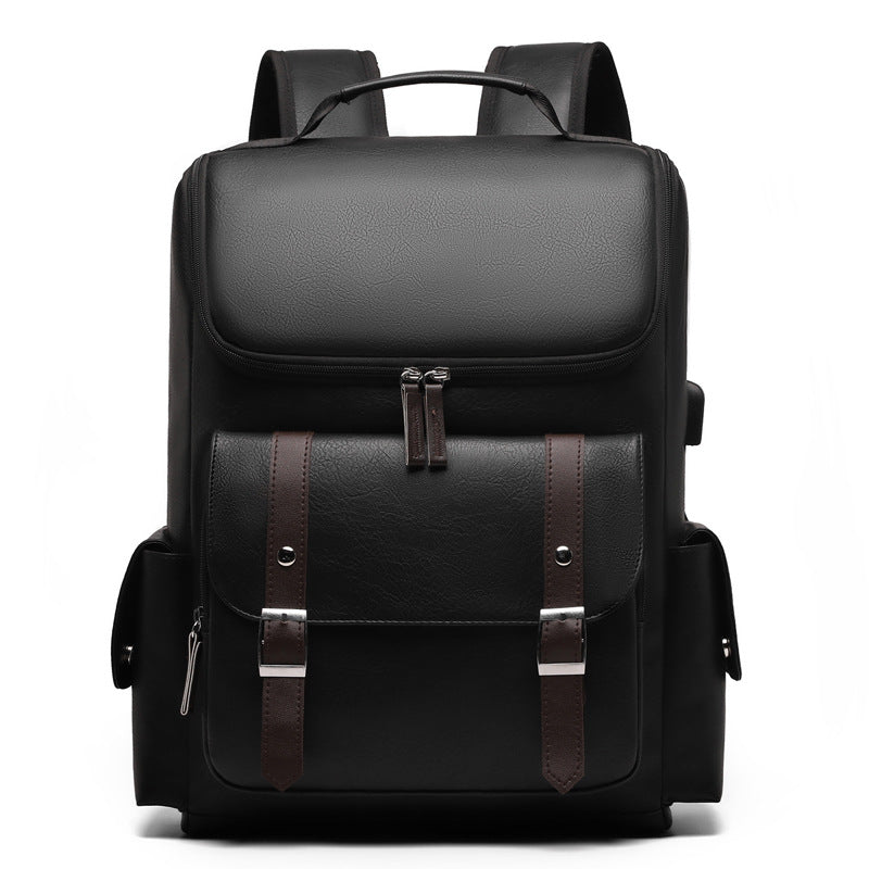 Backpack made of PU leather, 20–35 L, vintage style