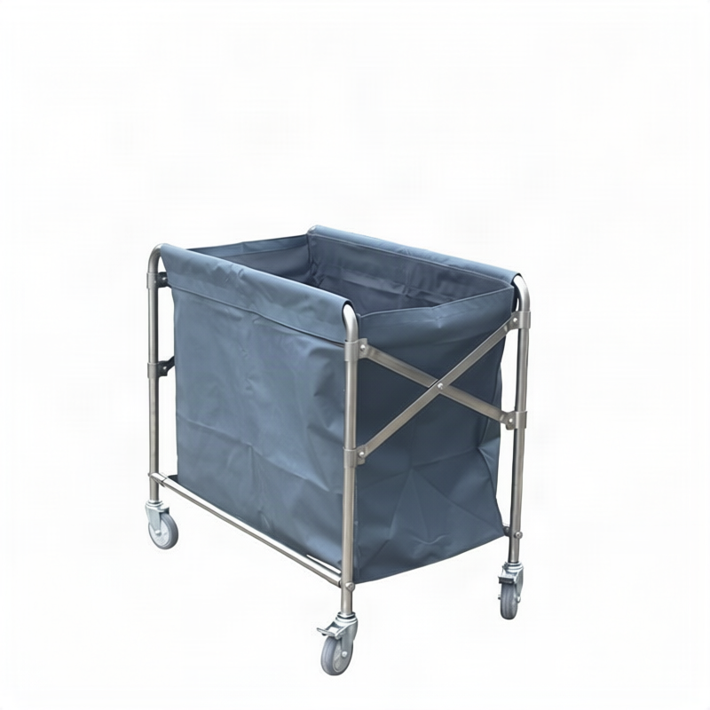 Stainless steel laundry cart with wheels