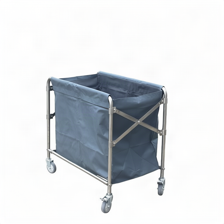 Stainless steel laundry cart with wheels