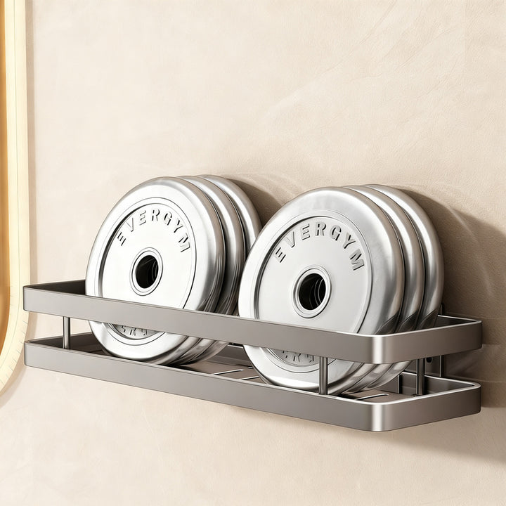 Stainless steel bath shelf without drilling