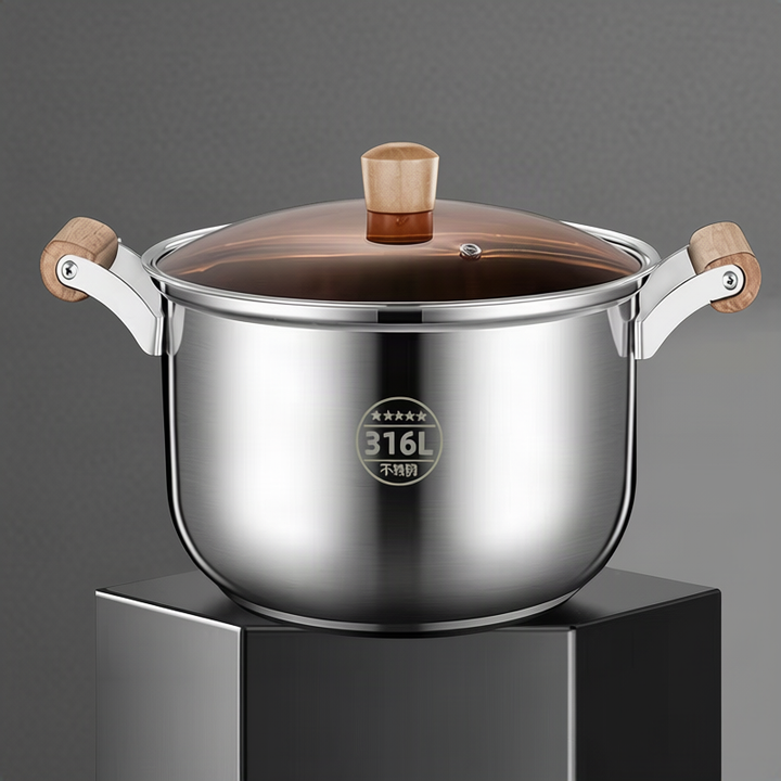 Stainless steel cooking pot 20 cm, 1.1–2 L, model HD190912