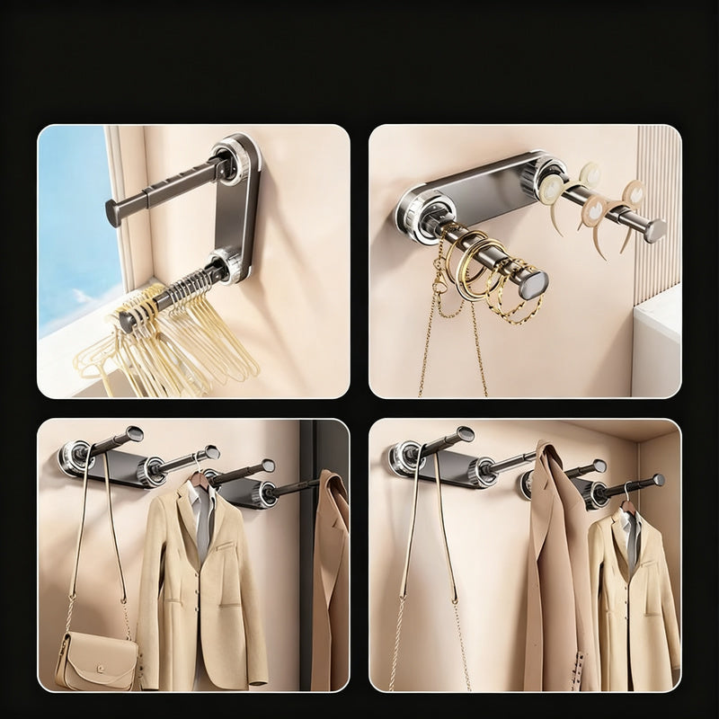 Suction Cup Clothes Rack, extensible
