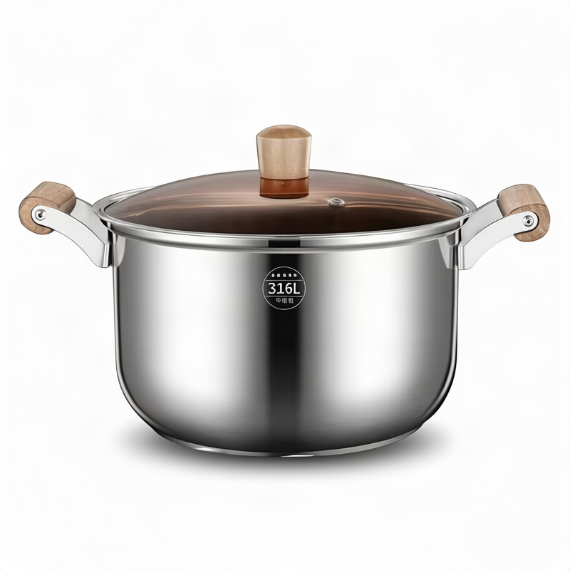 Stainless steel cooking pot 20 cm, 1.1–2 L, model HD190912