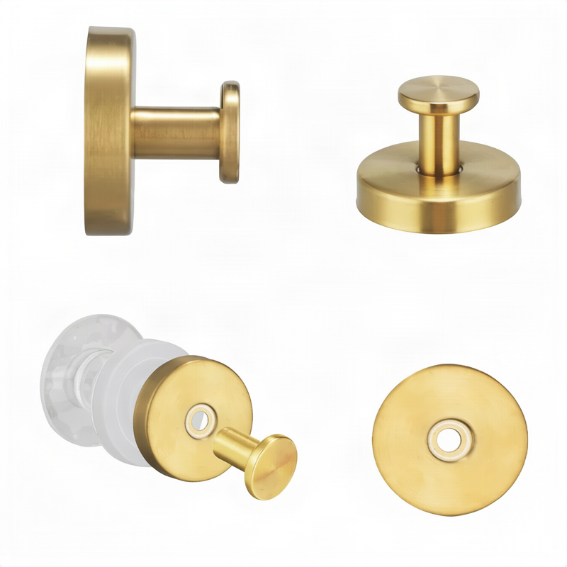 Stainless steel hook with suction cup or adhesive surface