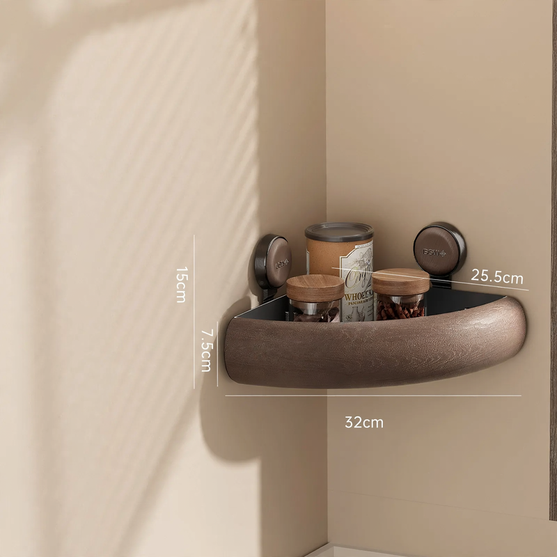 Wall shelf with suction cup for the kitchen, free mounting