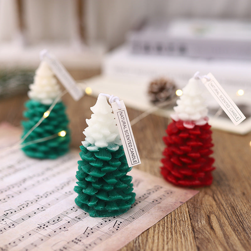 Handcrafted Christmas tree scented candle made of soy wax