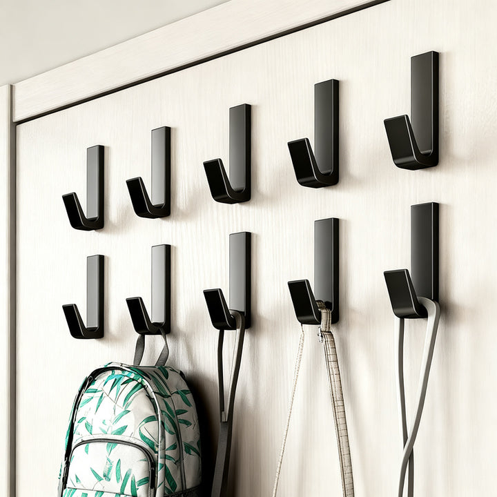 Aluminum wall hooks with adhesive surface