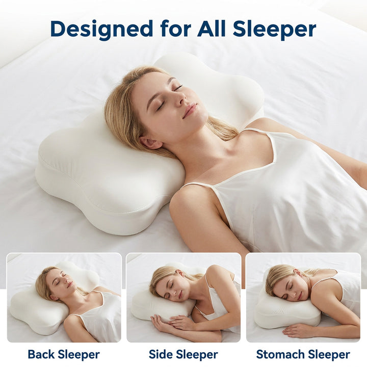 Cloud-shaped neck support pillow made of memory foam