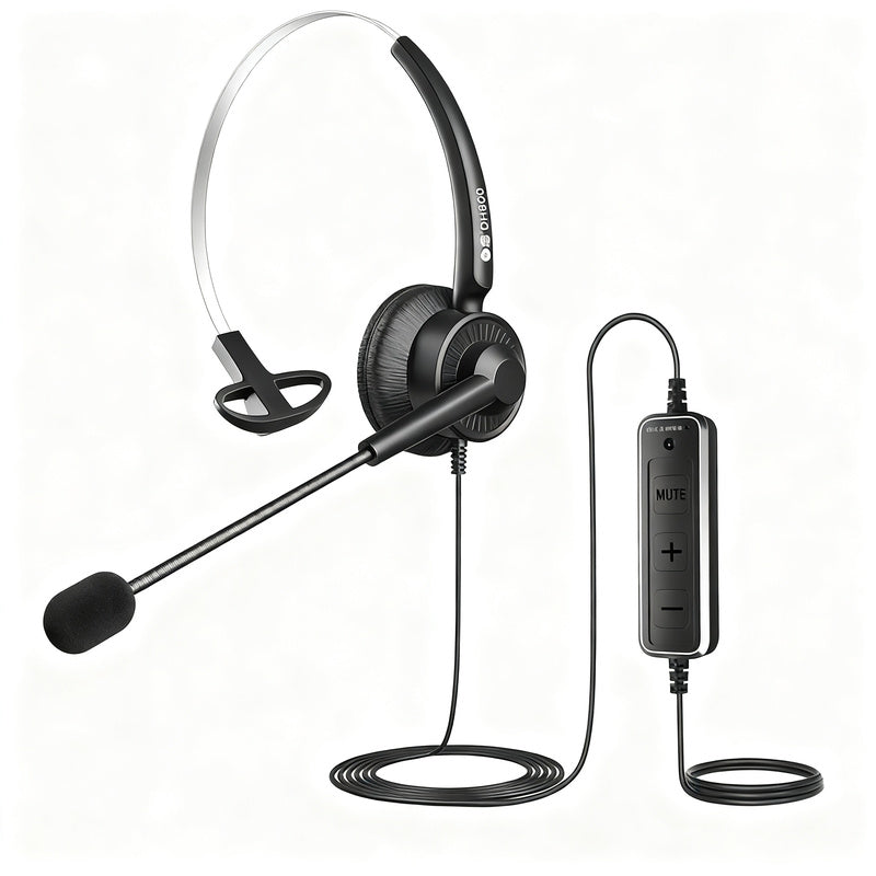 Bai'en DH800 Call Center Agent Telemarketing Outbound Customer Service Headset Computer Mobile Phone Telephone Headset