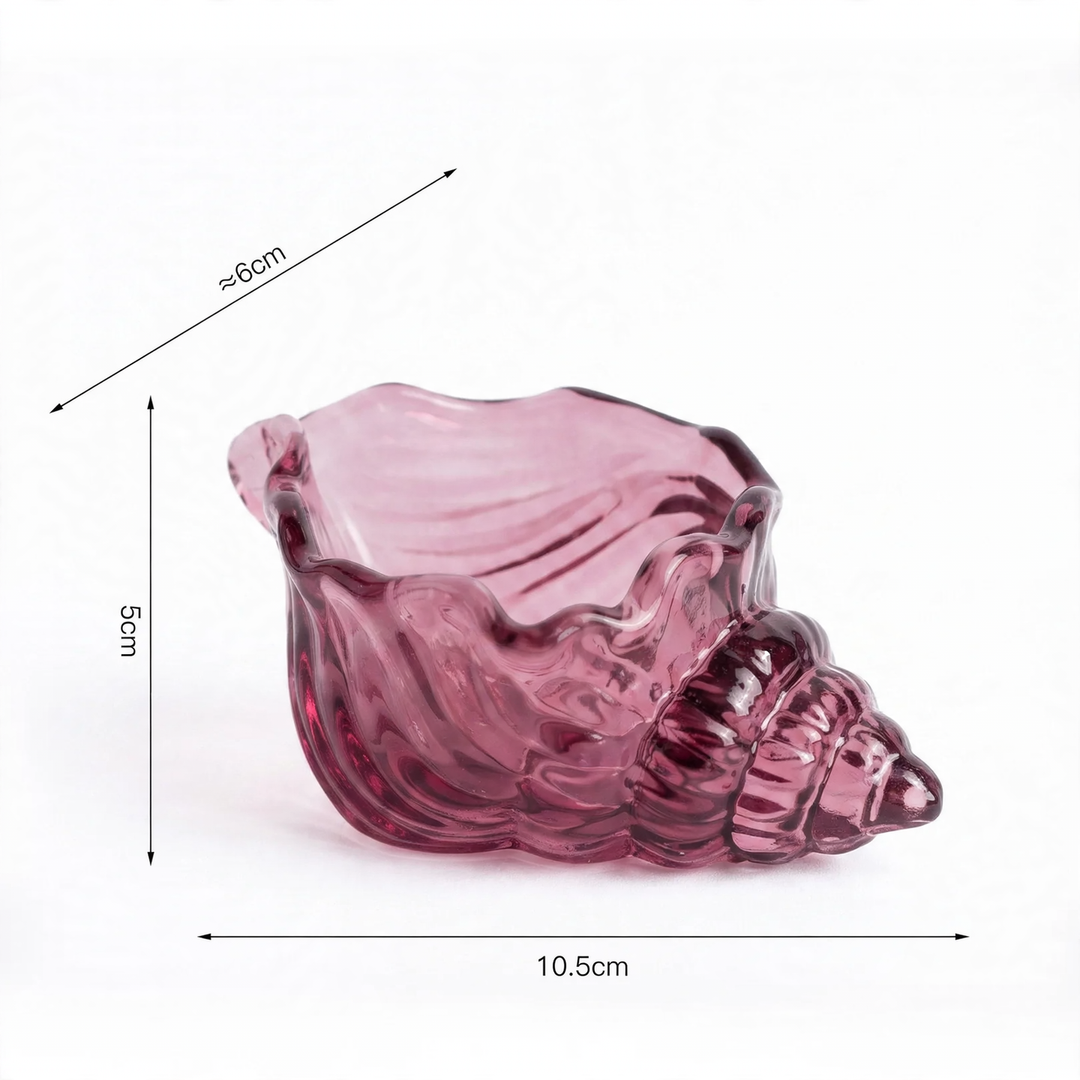 Glass candle holder shell shape, high borosilicate glass