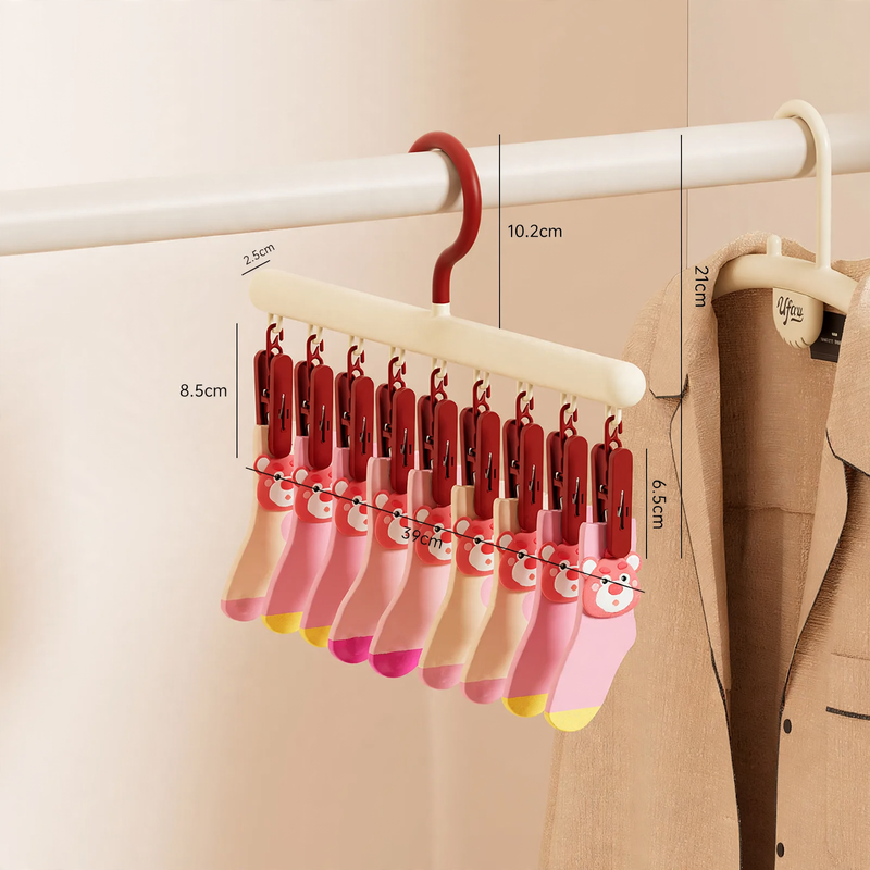 Clothes drying rack and clips, plastic, model DD2516-1