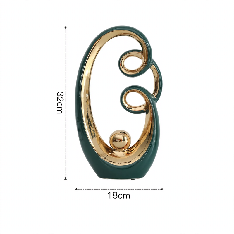 Ceramic decorative figure, modern design, White