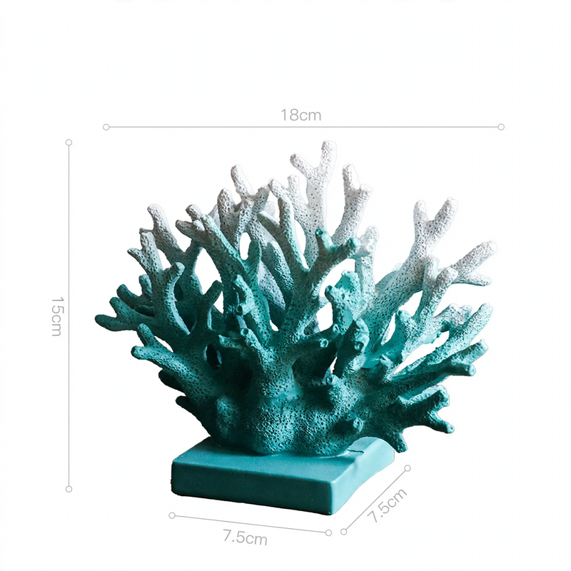 Resin coral figure in Nordic style