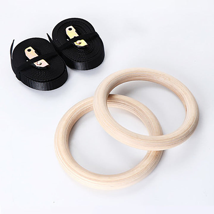 Wood Gymnastics Rings with Strap