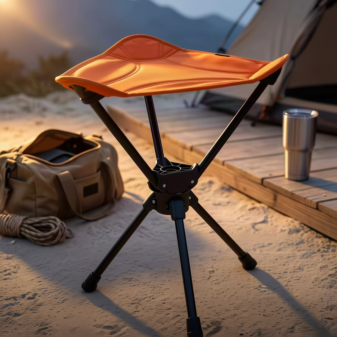 Camping chair, three-legged, foldable, lightweight