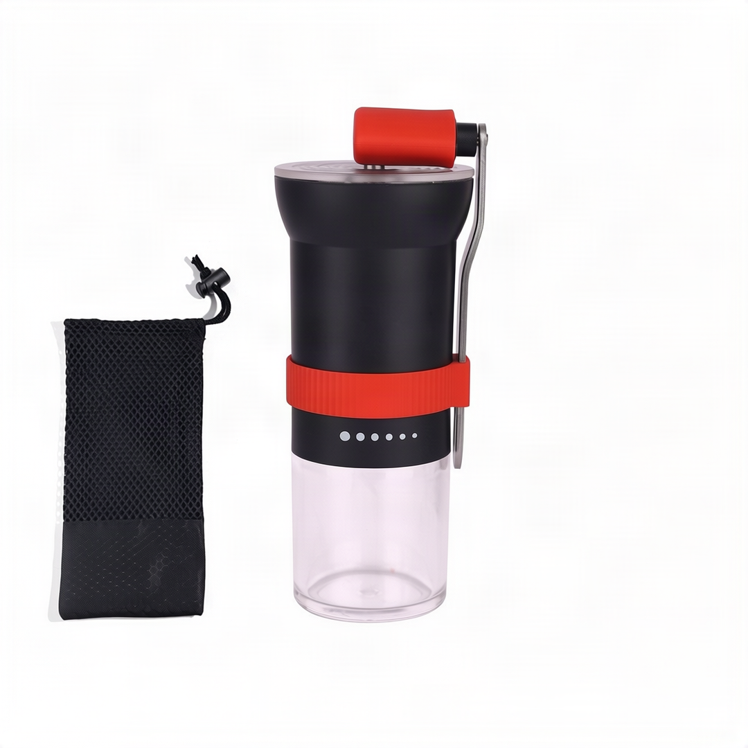Manual coffee grinder with ceramic grinding mechanism, stainless steel