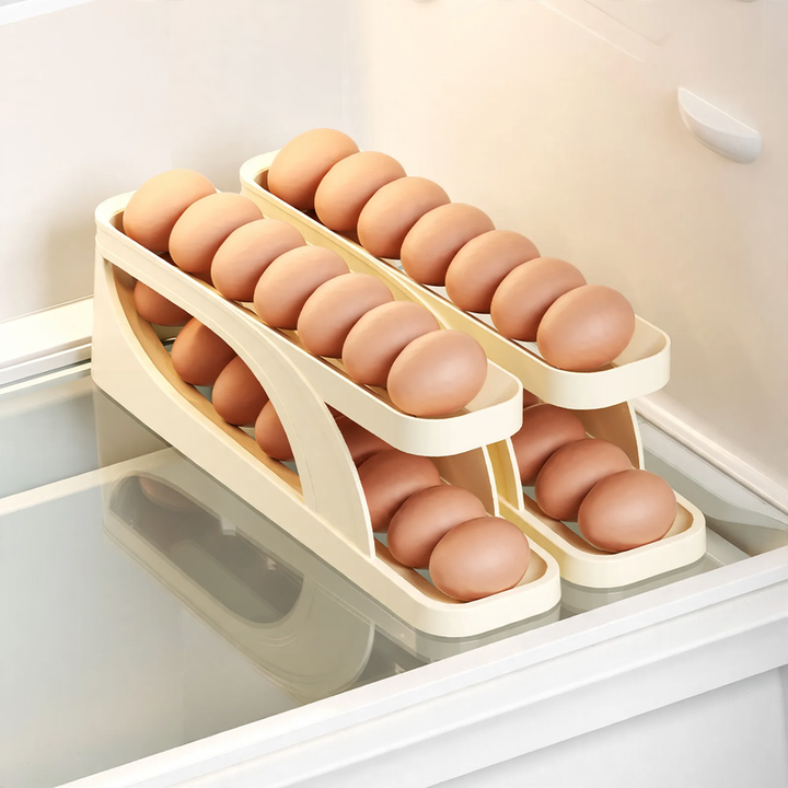 Egg box for refrigerator with rolling mechanism