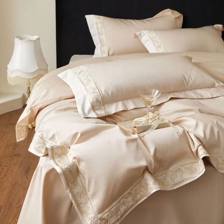 Cotton bedding set, 4-piece, long-staple