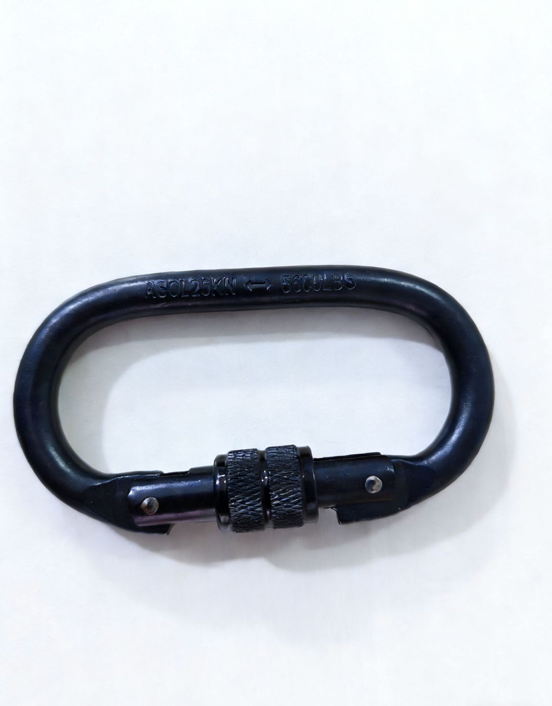 Steel carabiner for climbing, 25 KN