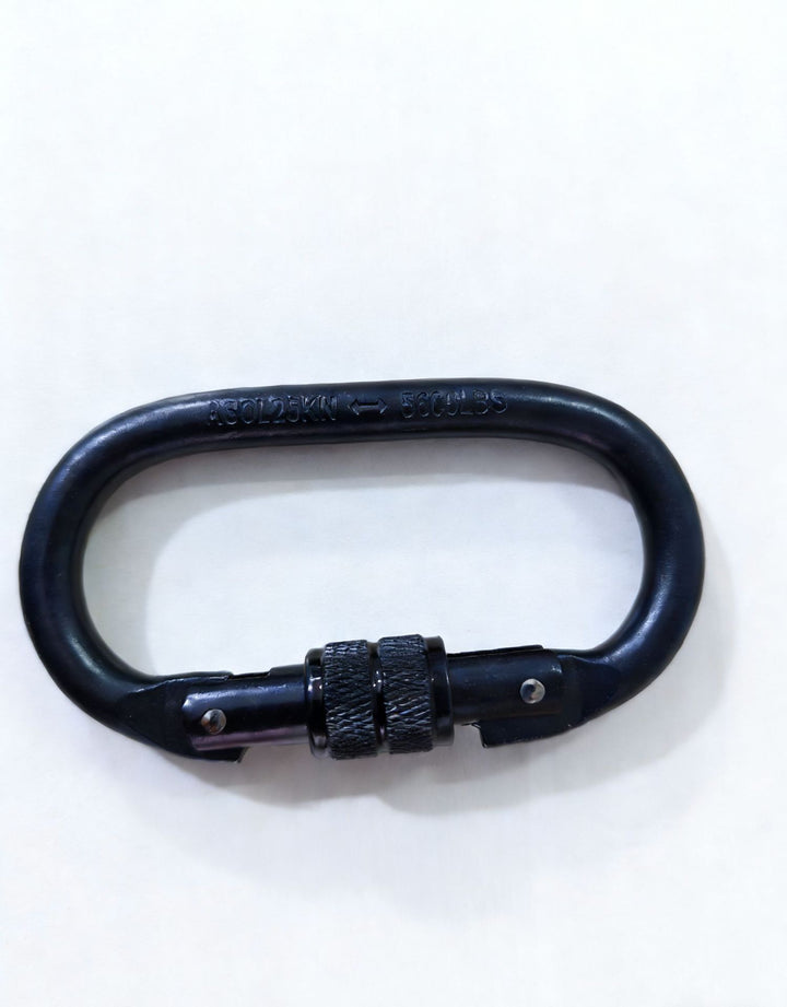 Steel carabiner for climbing, 25 KN