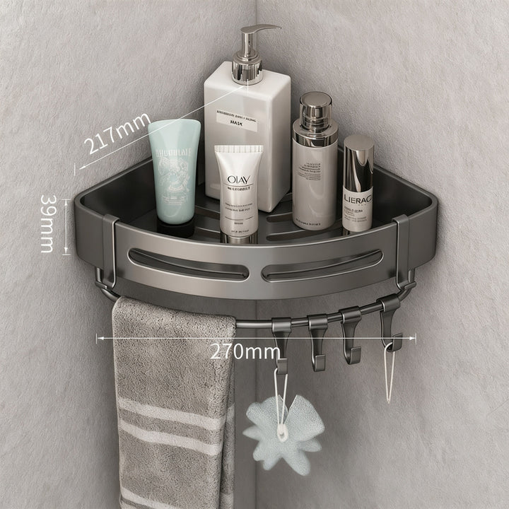 Triangle wall shelf for bathroom, no drilling
