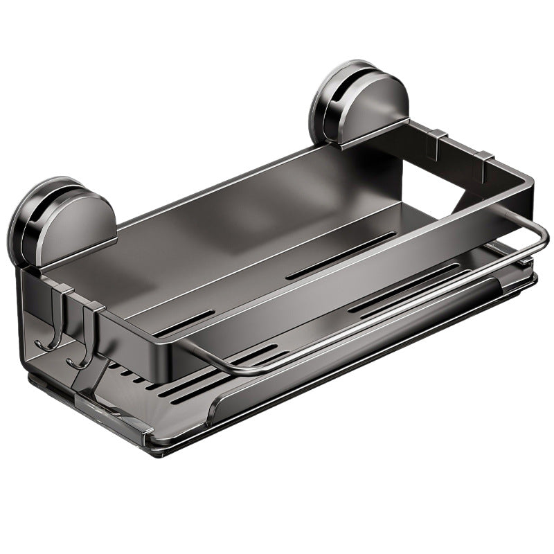Stainless steel wall shelf with suction cup for the sink