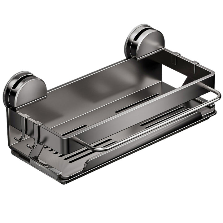 Stainless steel wall shelf with suction cup for the sink