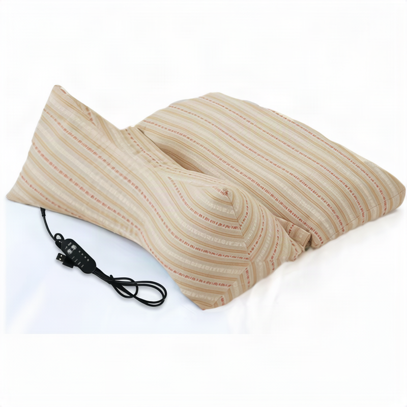 Neck support pillow with buckwheat hull filling