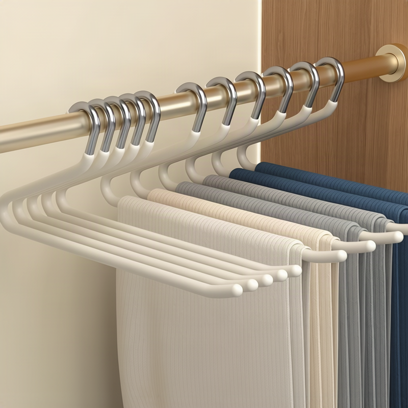 Stainless steel pant hangers, non-slip