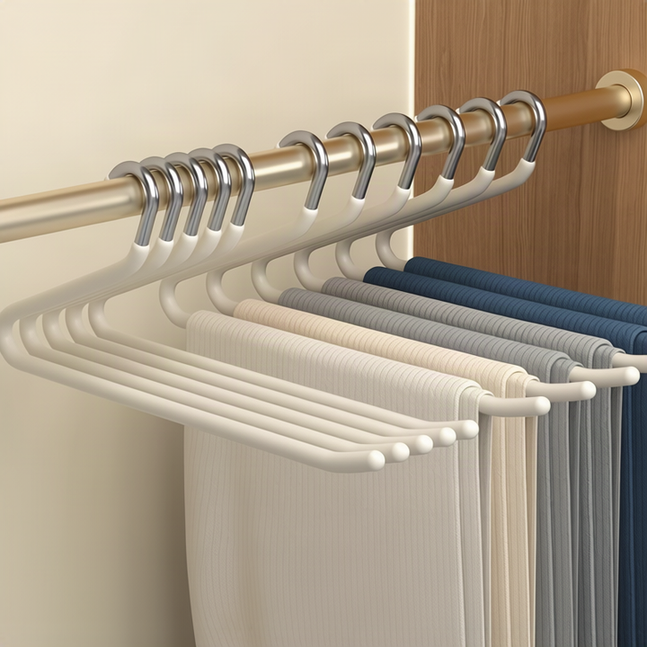 Stainless steel pant hangers, non-slip
