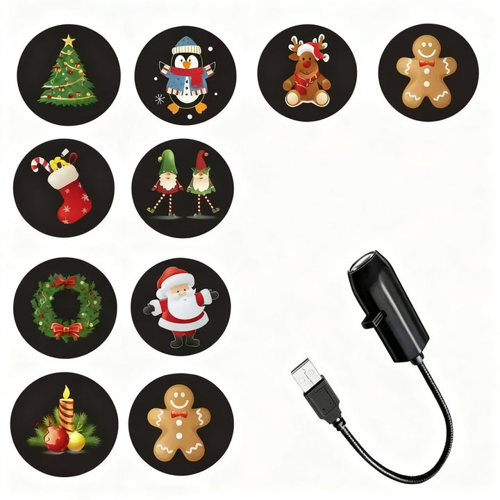LED projection light with interchangeable patterns