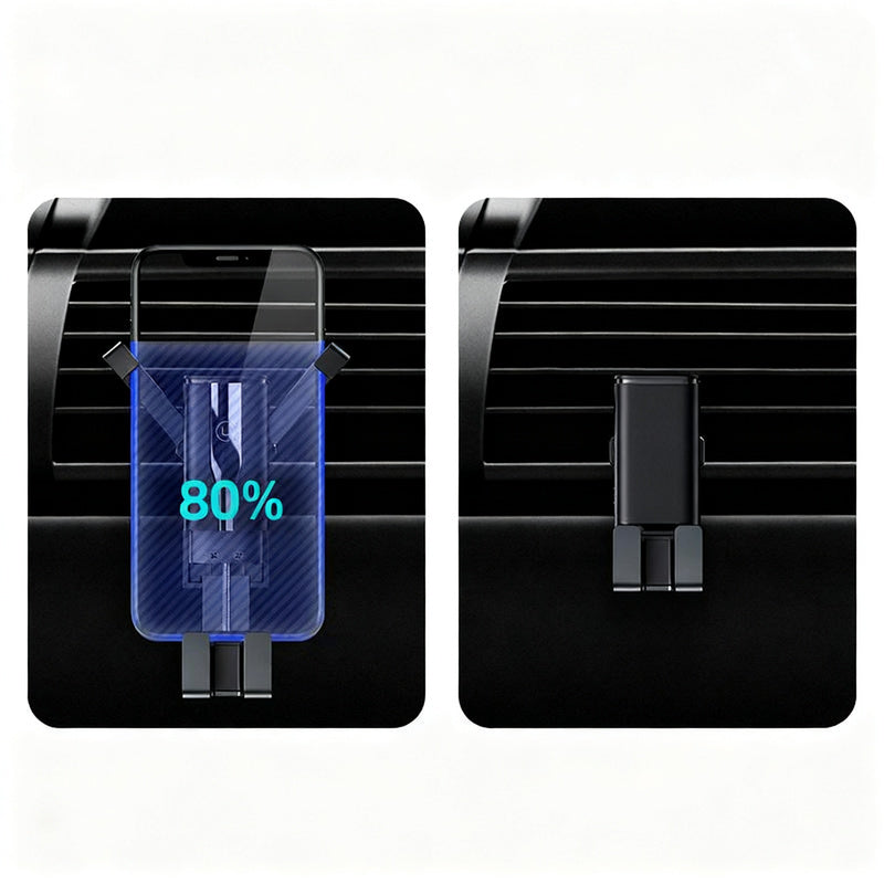 Car phone holder for the ventilation