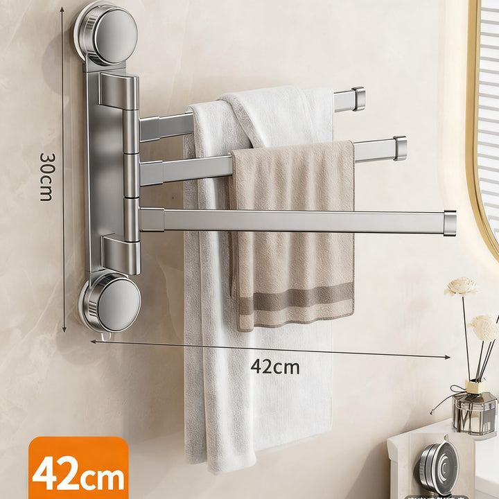 Towel holder with suction cup, foldable