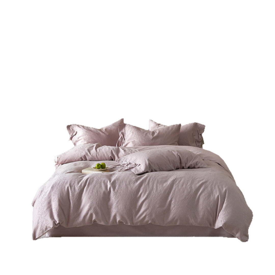 Cotton bedding 4-piece, 1.8 m, jacquard pattern