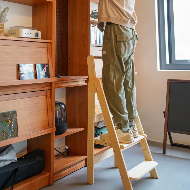Montessori Learning Tower made of wood, foldable, 91×46×48 cm