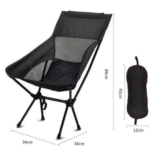 Light folding chair with backrest, carbon steel