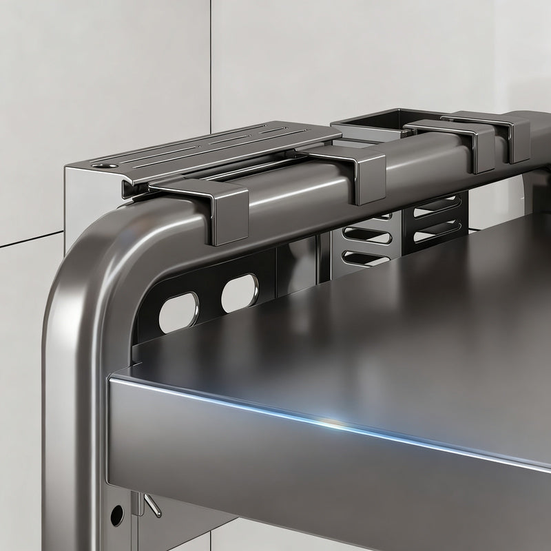 Kitchen shelf, extendable, 2 tiers, steel frame