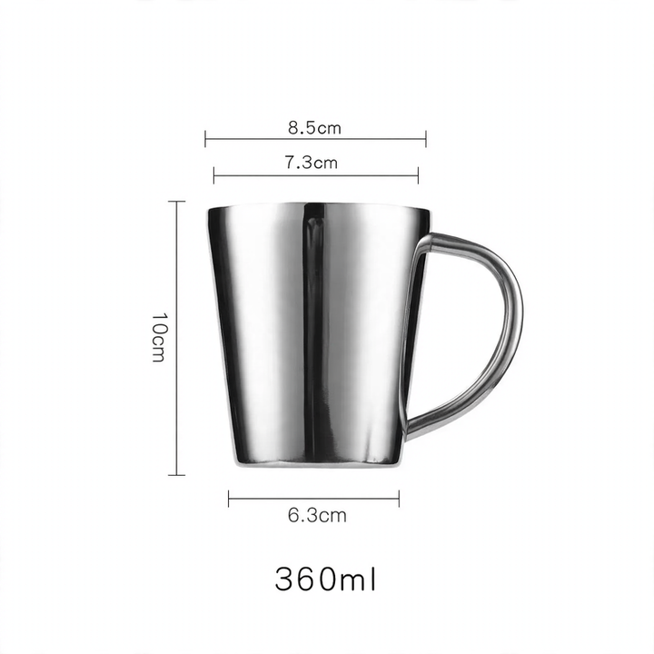 Double-walled stainless steel mug, 175–260 ml