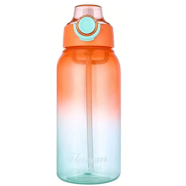 Sports water bottle 1 L with straw, gradient