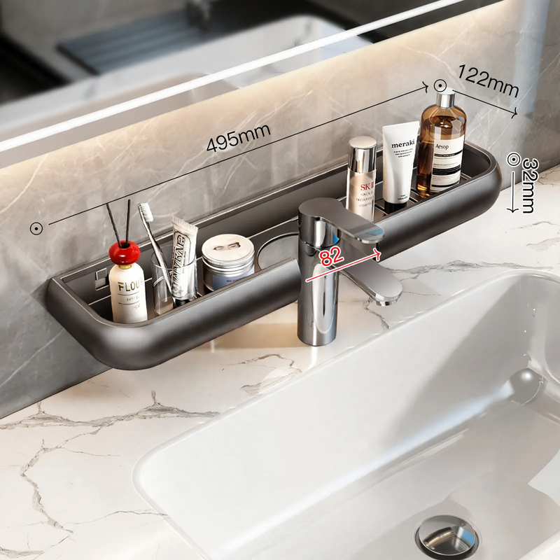 Bathroom shelf for sink, 50 cm, aluminum