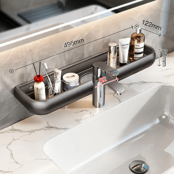 Bathroom shelf for sink, 50 cm, aluminum