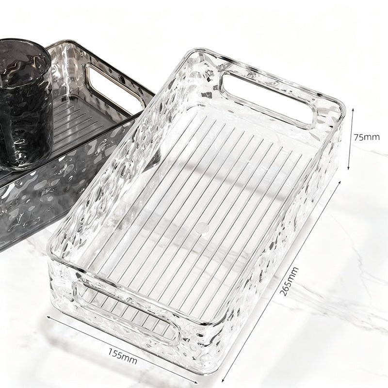 Transparent plastic storage box with ice pattern