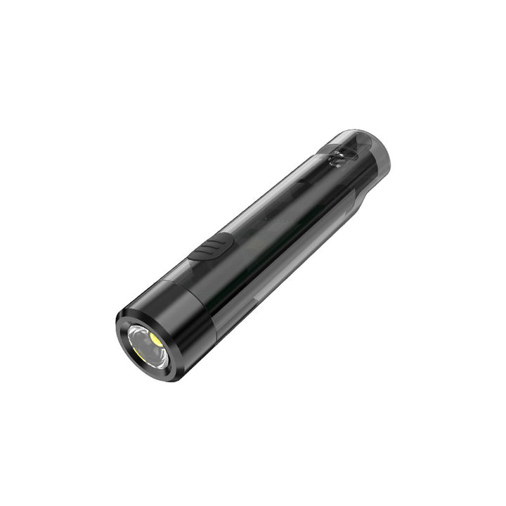 Mini LED flashlight with whistle and USB charging