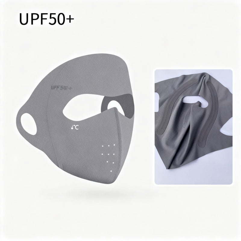 UV protection face mask with ear loops and neck protection