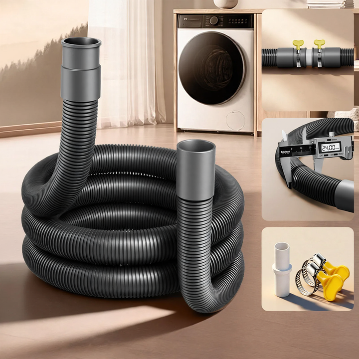 Washing machine drain hose, PVC/Silicone
