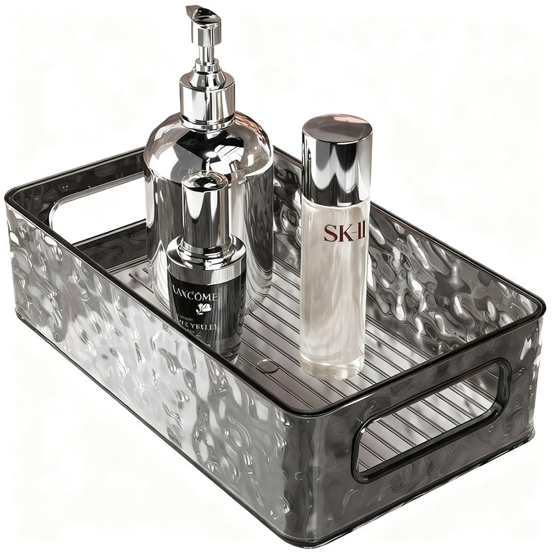 Transparent plastic storage box with ice pattern